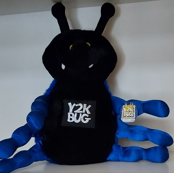 Jumbo Y2K BUG Blue/Black Plush with Tags - Picture 1 of 6